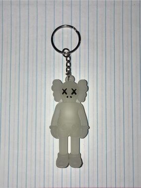 KAWS Glow Figure Keychain - White Translucent